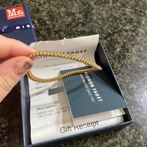 mignon faget halo bangle crystal gold plated, worn once